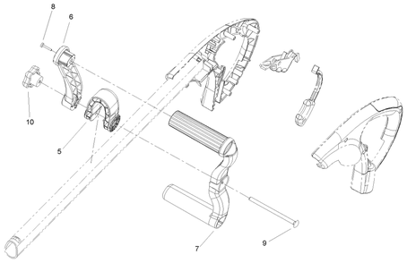 Handle Assembly Diagram and Parts List for 51352 (280000001 - 280999999)(2008) Lawn Boy Trimmer